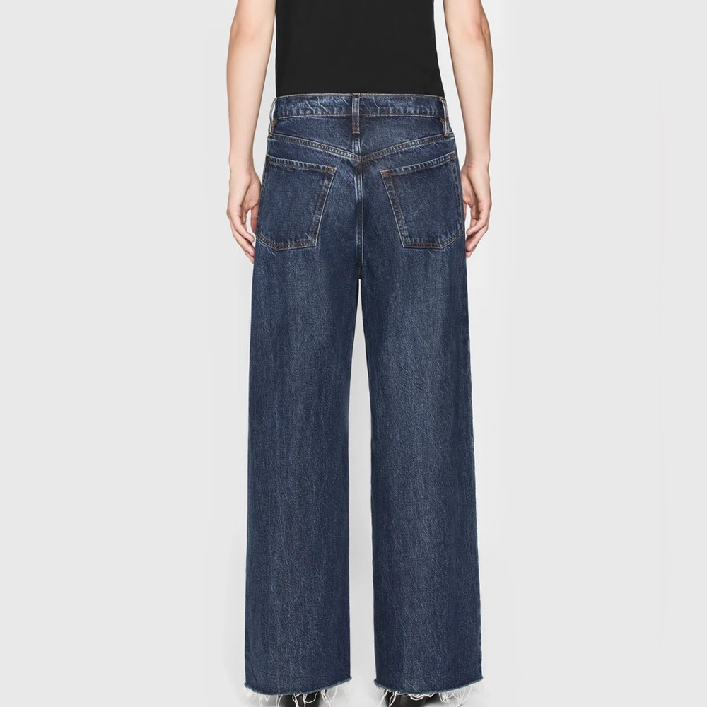 Frame Denim Womens Le Low Blindspot Raw Fray Wide Leg Jean, Blue size 28 EUC - Picture 2 of 7